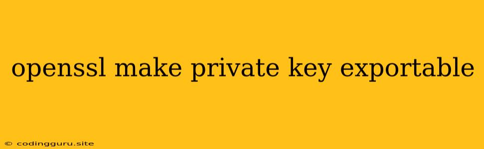 Openssl Make Private Key Exportable