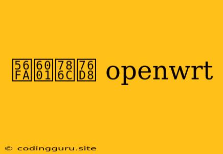 固态硬盘 Openwrt