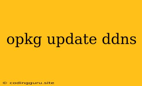 Opkg Update Ddns