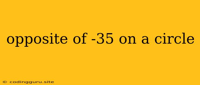 Opposite Of -35 On A Circle