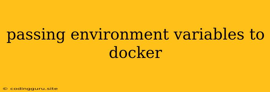 Passing Environment Variables To Docker