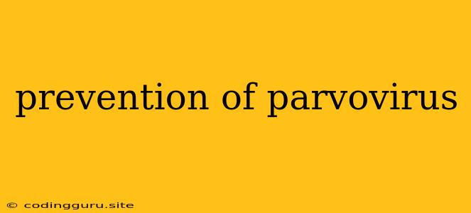 Prevention Of Parvovirus