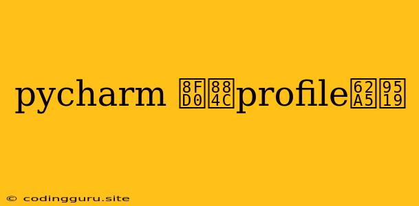 Pycharm 运行profile报错