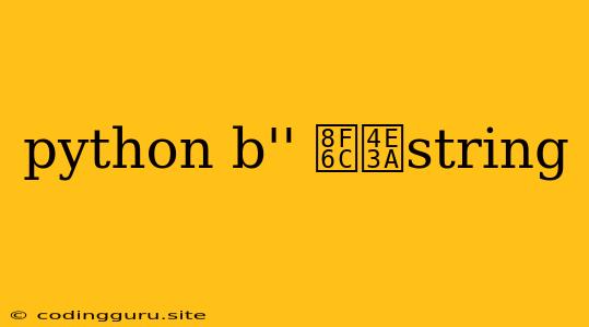 Python B'' 转为string