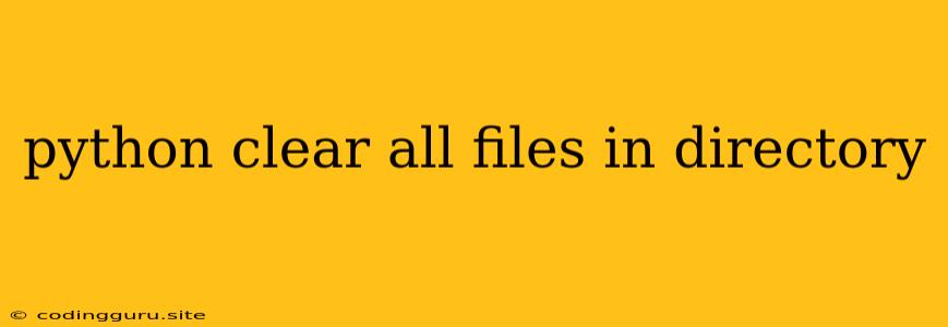 Python Clear All Files In Directory