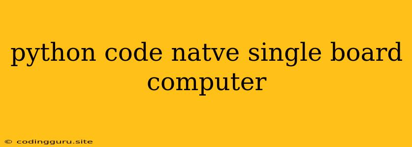 Python Code Natve Single Board Computer