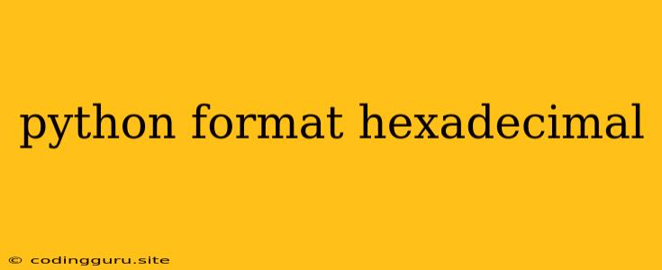 Python Format Hexadecimal