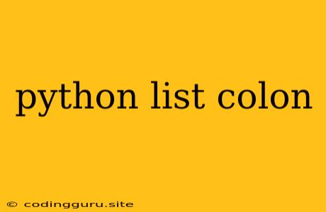 Python List Colon