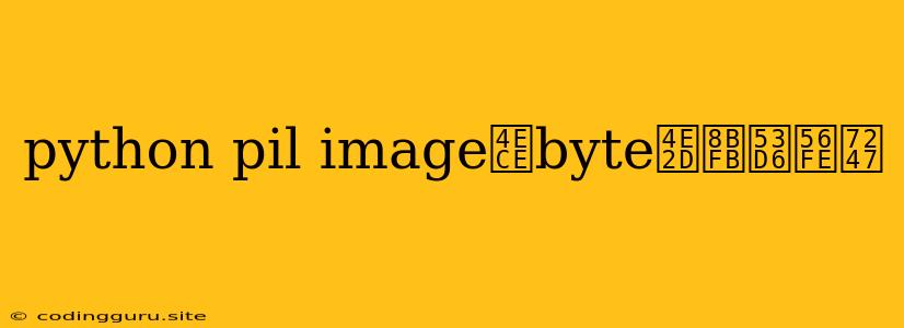 Python Pil Image从byte中读取图片