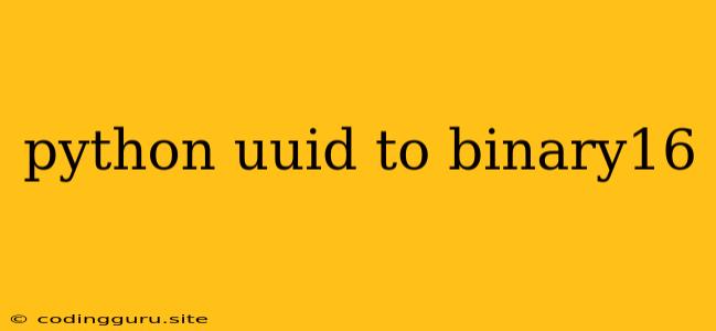 Python Uuid To Binary16