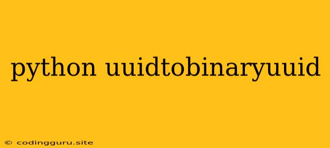 Python Uuidtobinaryuuid