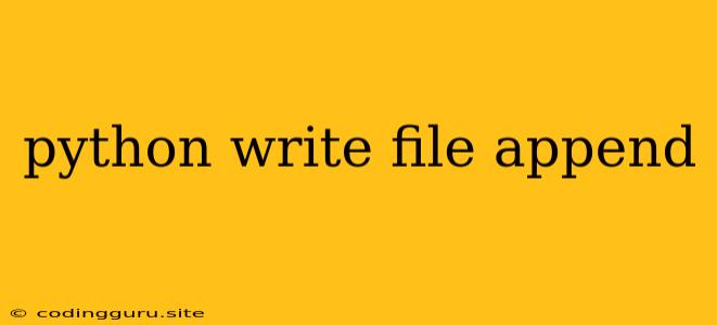 Python Write File Append