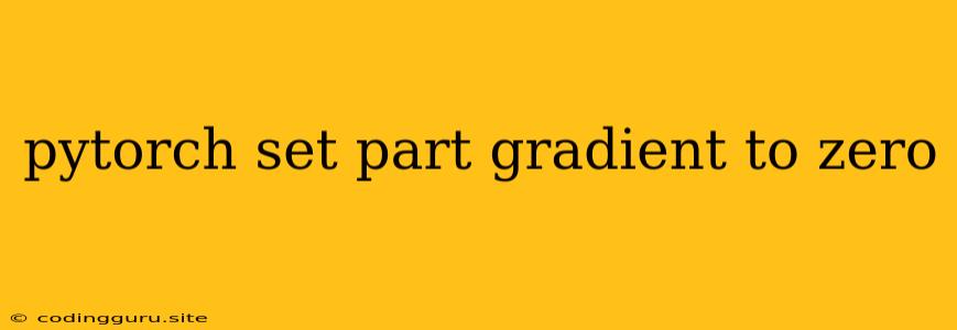 Pytorch Set Part Gradient To Zero