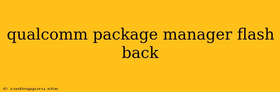 Qualcomm Package Manager Flash Back