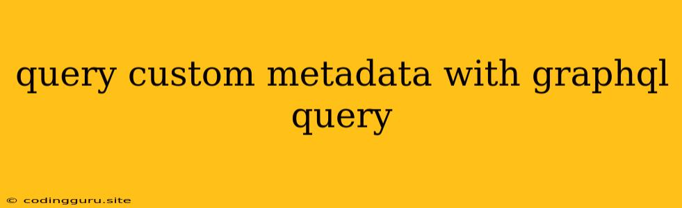 Query Custom Metadata With Graphql Query