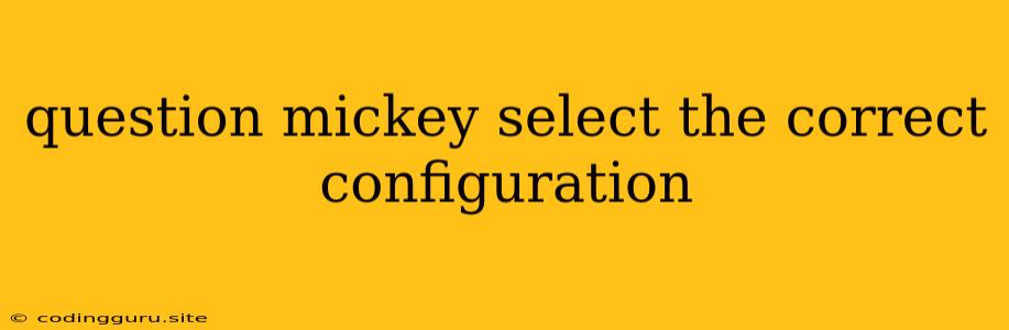 Question Mickey Select The Correct Configuration