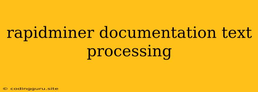 Rapidminer Documentation Text Processing