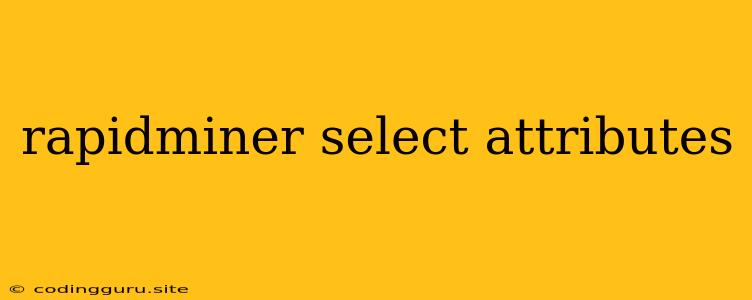 Rapidminer Select Attributes