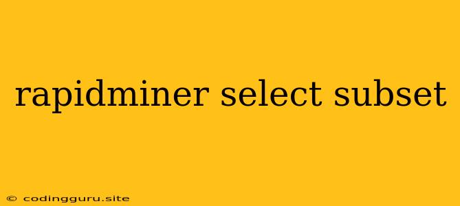 Rapidminer Select Subset