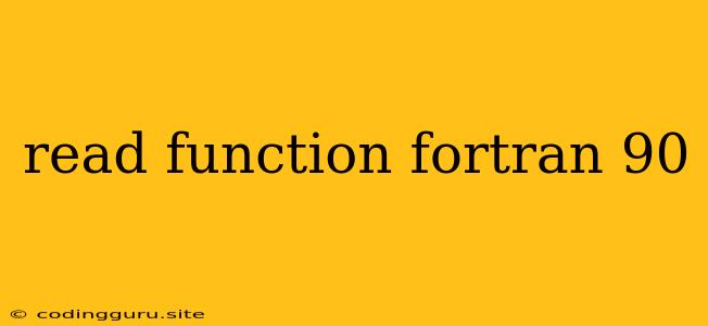 Read Function Fortran 90