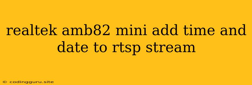 Realtek Amb82 Mini Add Time And Date To Rtsp Stream