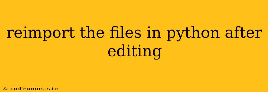 Reimport The Files In Python After Editing