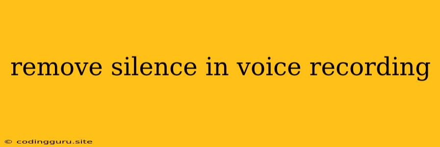 Remove Silence In Voice Recording