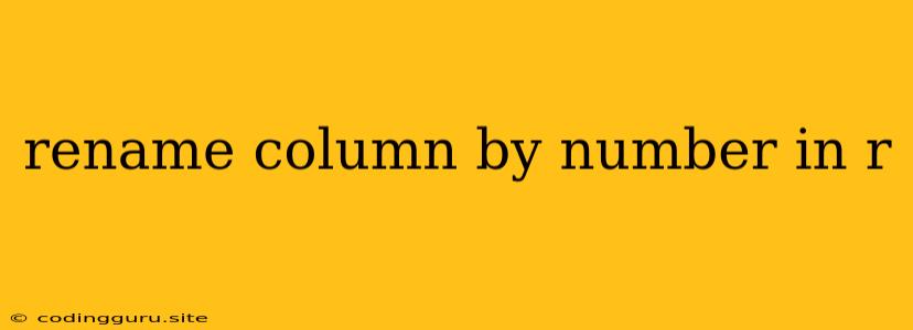 Rename Column By Number In R