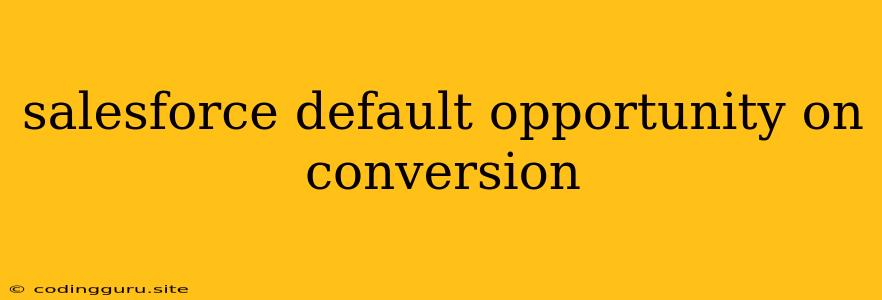 Salesforce Default Opportunity On Conversion