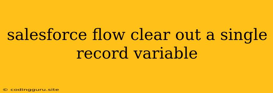 Salesforce Flow Clear Out A Single Record Variable