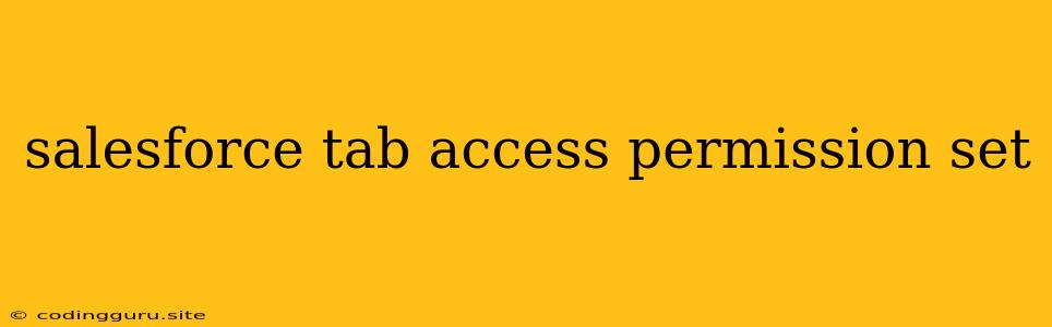 Salesforce Tab Access Permission Set