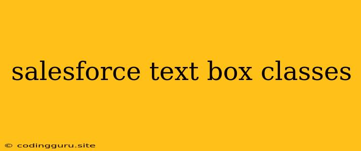 Salesforce Text Box Classes