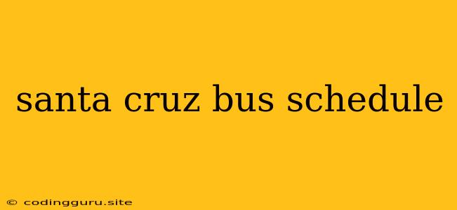 Santa Cruz Bus Schedule