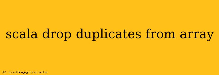 Scala Drop Duplicates From Array