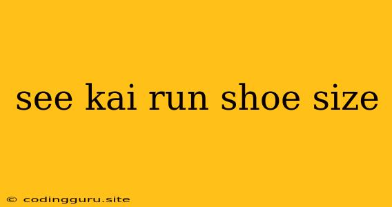 See Kai Run Shoe Size