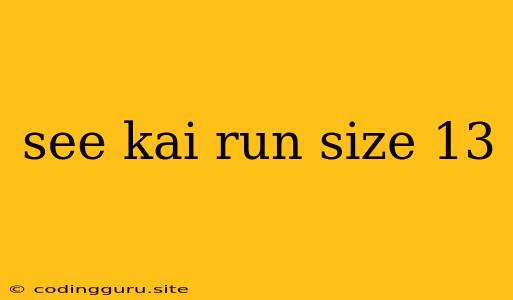 See Kai Run Size 13