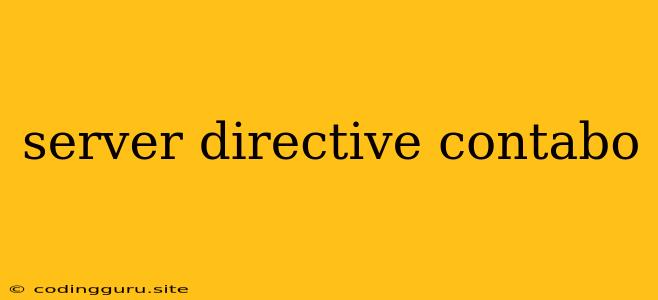 Server Directive Contabo