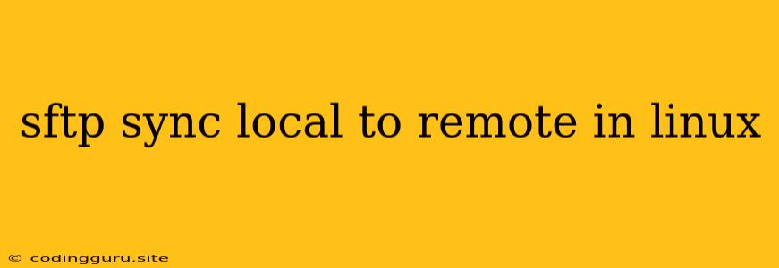 Sftp Sync Local To Remote In Linux