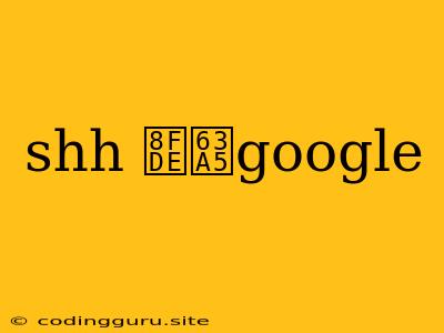 Shh 连接google