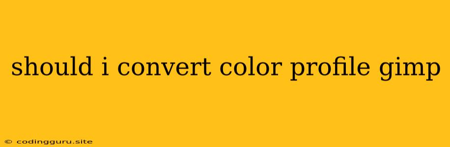 Should I Convert Color Profile Gimp