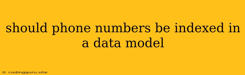 Should Phone Numbers Be Indexed In A Data Model