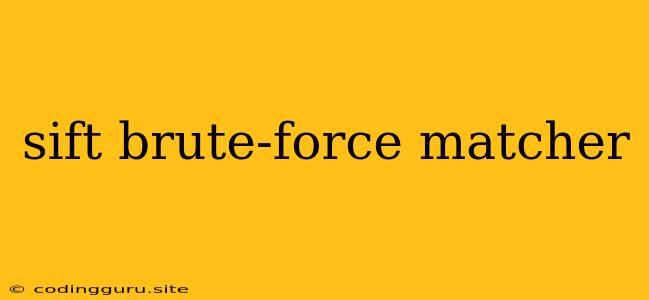 Sift Brute-force Matcher