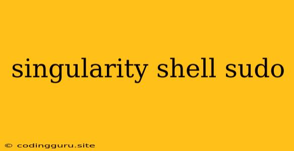 Singularity Shell Sudo