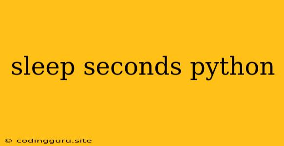 Sleep Seconds Python