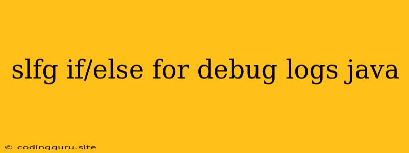 Slfg If/else For Debug Logs Java