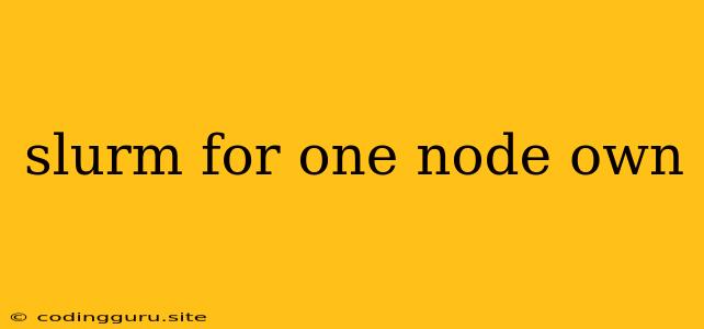 Slurm For One Node Own