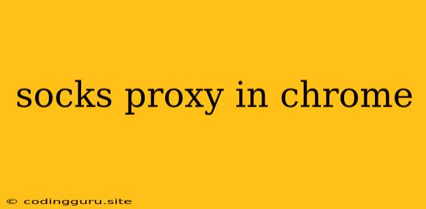 Socks Proxy In Chrome