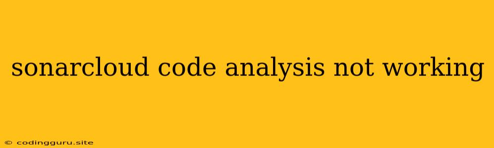 Sonarcloud Code Analysis Not Working