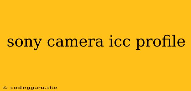 Sony Camera Icc Profile