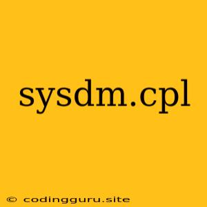 Sysdm.cpl